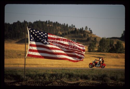 Fluttering Flag & Motorcycles