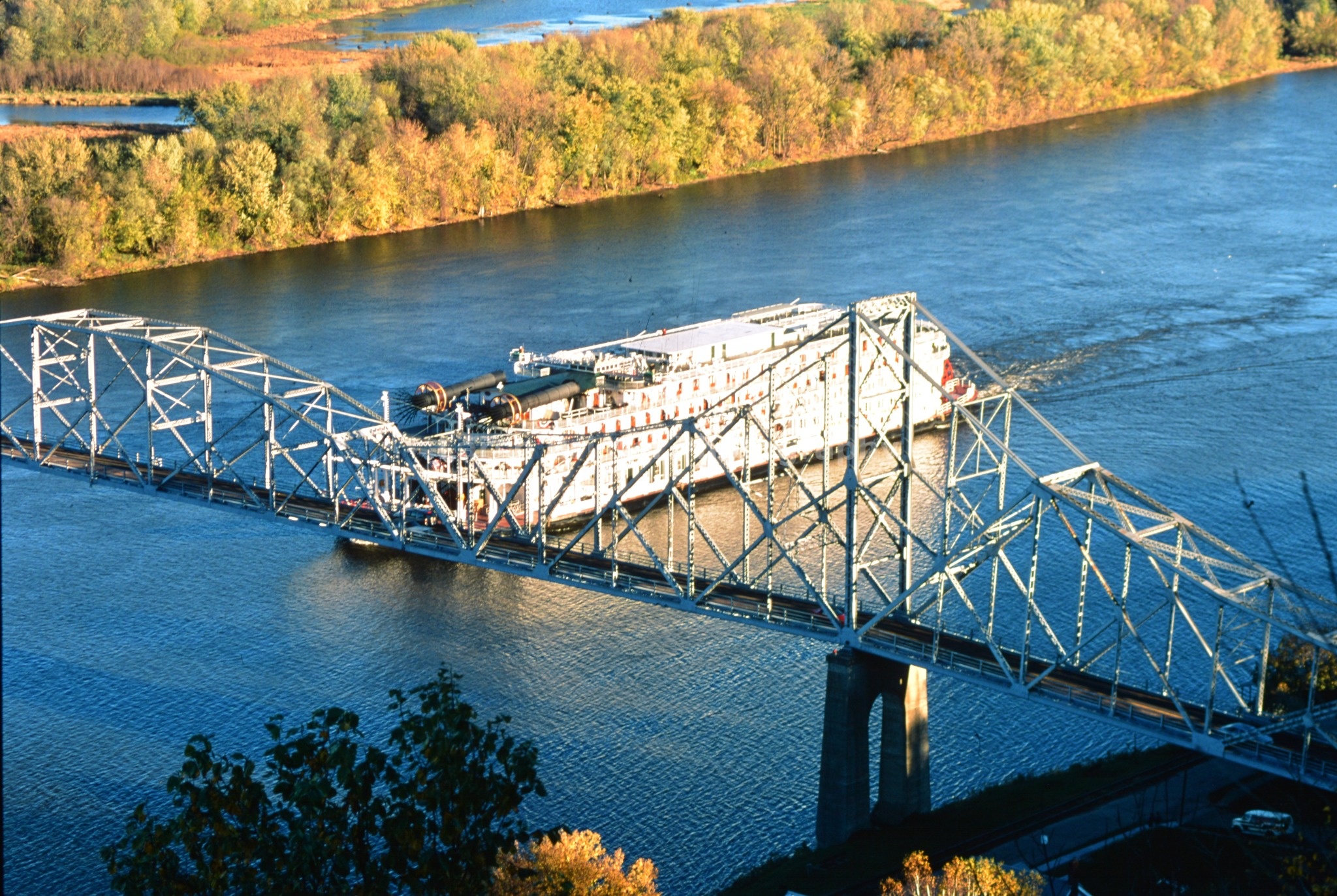Aerial Blackhawk Bridge with Ferry